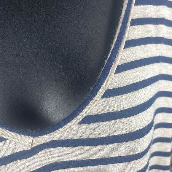 Free Kisses Striped Tunic Tee 2X Navy Oatmeal - Picture 2 of 10